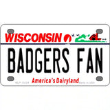 Badgers Fan Novelty Metal License Plate 4" x 2.2" (MLP)