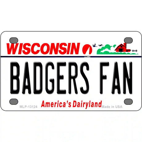 Badgers Fan Novelty Metal License Plate 4" x 2.2" (MLP)