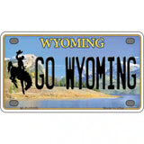 Go Wyoming Novelty Metal License Plate 4" x 2.2" (MLP)