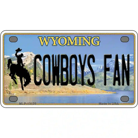 Cowboys Fan Wyoming Novelty Metal License Plate 4" x 2.2" (MLP)