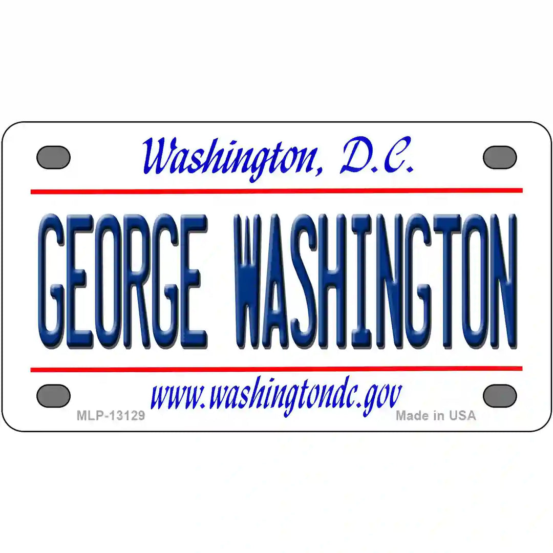 George Washington Novelty Metal License Plate 4" x 2.2" (MLP)