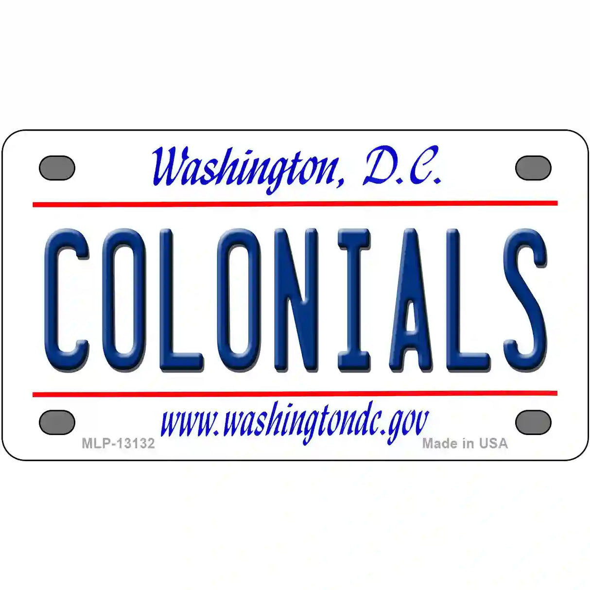 Colonials Novelty Metal License Plate 4" x 2.2" (MLP)