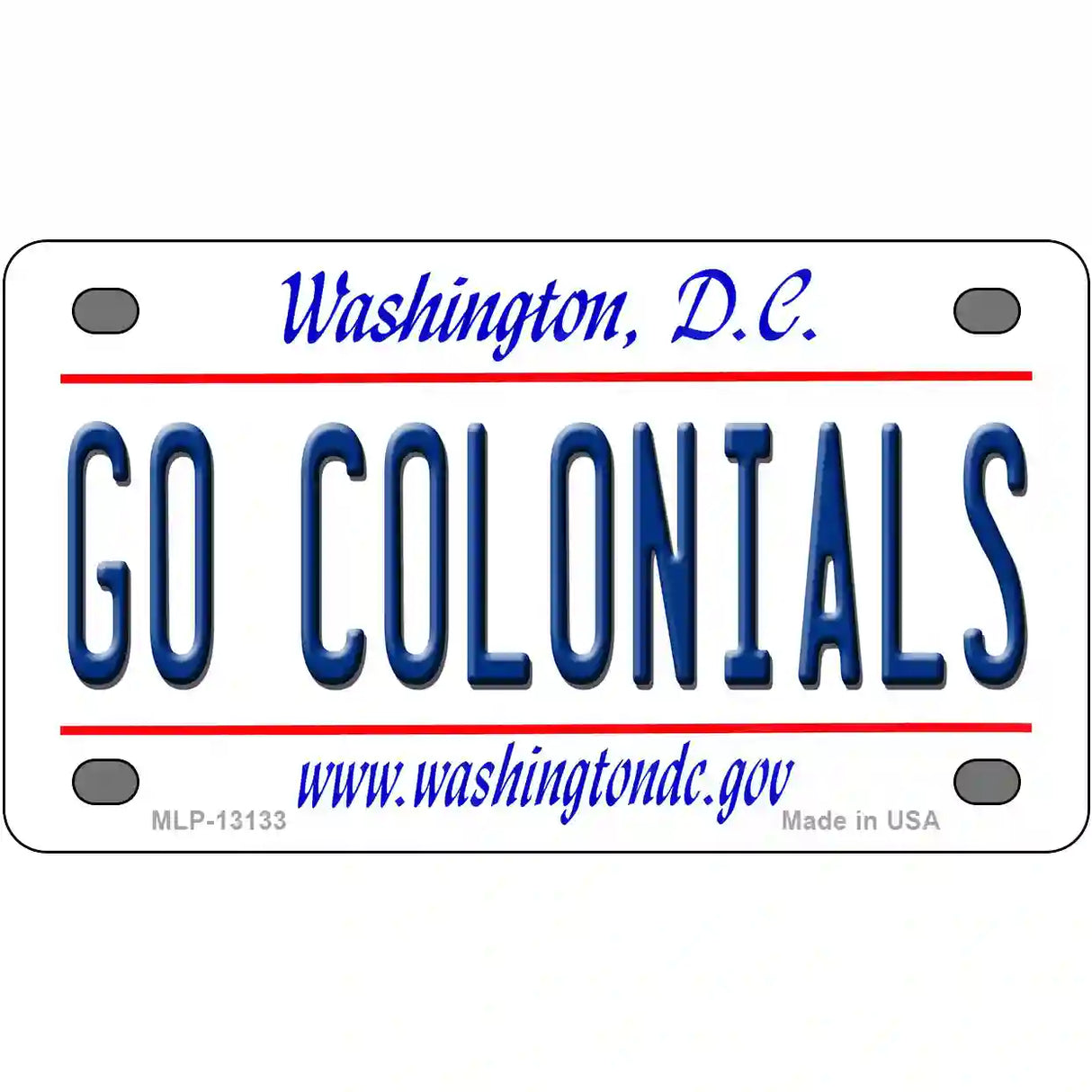 Go Colonials Novelty Metal License Plate 4" x 2.2" (MLP)