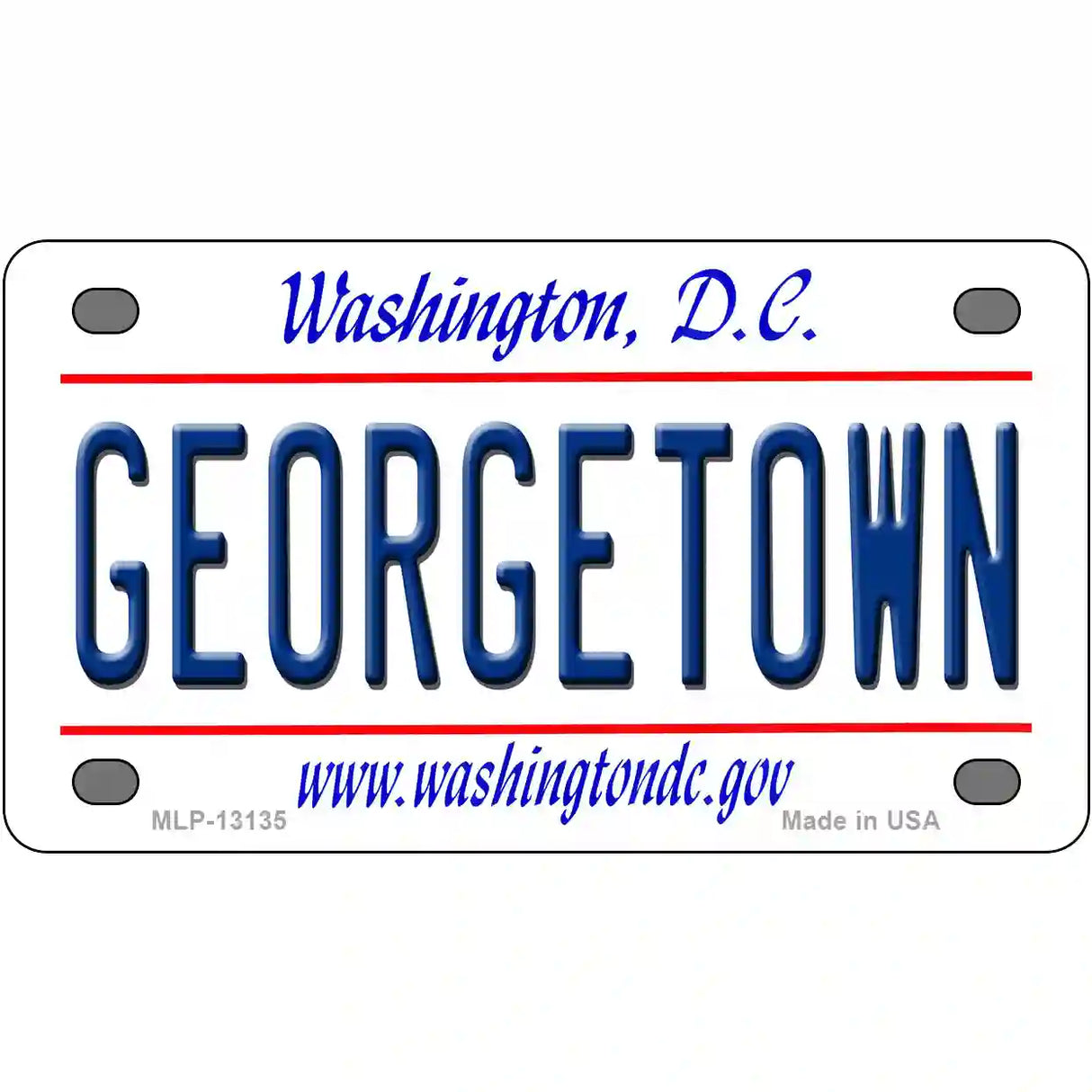 Georgetown Novelty Metal License Plate 4" x 2.2" (MLP)