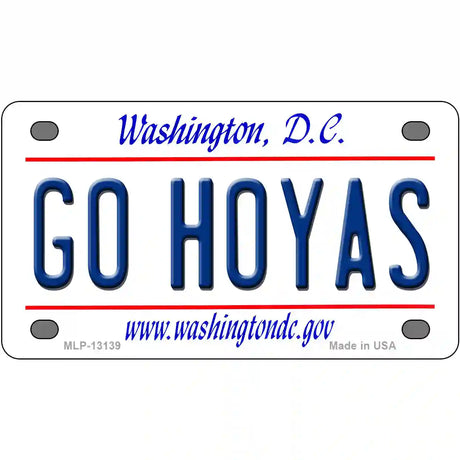 Go Hoyas Novelty Metal License Plate 4" x 2.2" (MLP)