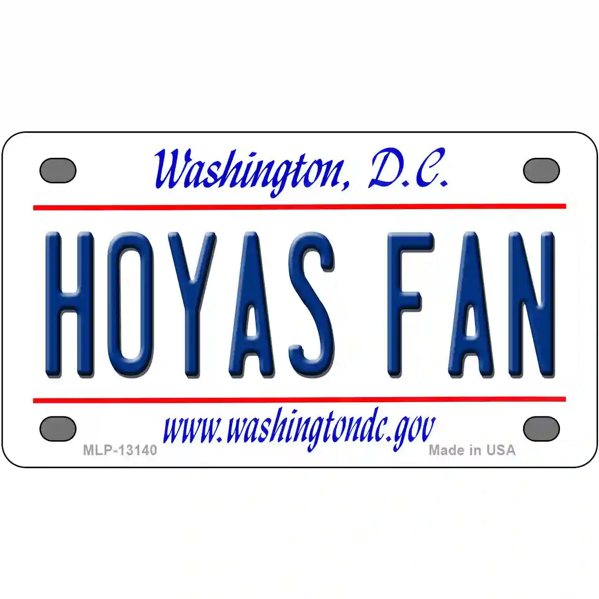 Hoyas Fan Novelty Metal License Plate 4" x 2.2" (MLP)