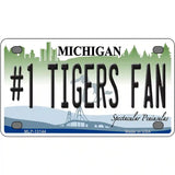 Number 1 Tigers Fan Novelty Metal License Plate Tag 4" x 2.2" (MLP)