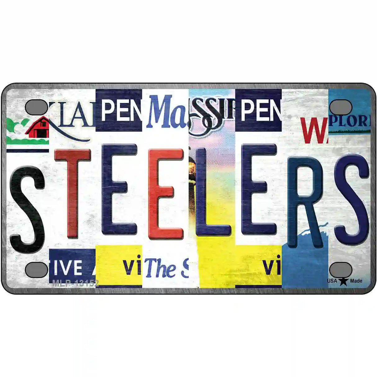 Steelers Strip Art Novelty Metal License Plate Tag 4" x 2.2" (MLP)