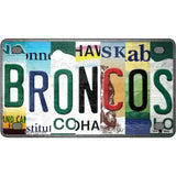 Broncos Strip Art Novelty Metal License Plate Tag 4" x 2.2" (MLP)