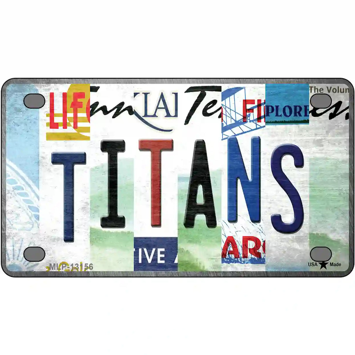 Titans Strip Art Novelty Metal License Plate Tag 4" x 2.2" (MLP)