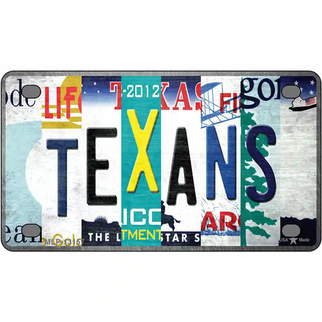 Texans Strip Art Novelty Metal License Plate Tag 4" x 2.2" (MLP)