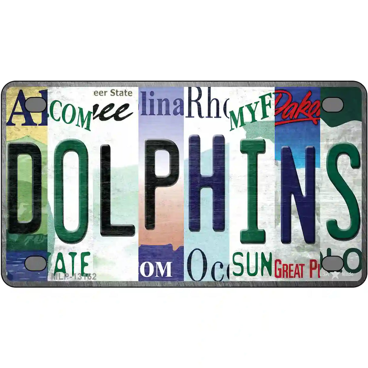 Dolphins Strip Art Novelty Metal License Plate Tag 4" x 2.2" (MLP)