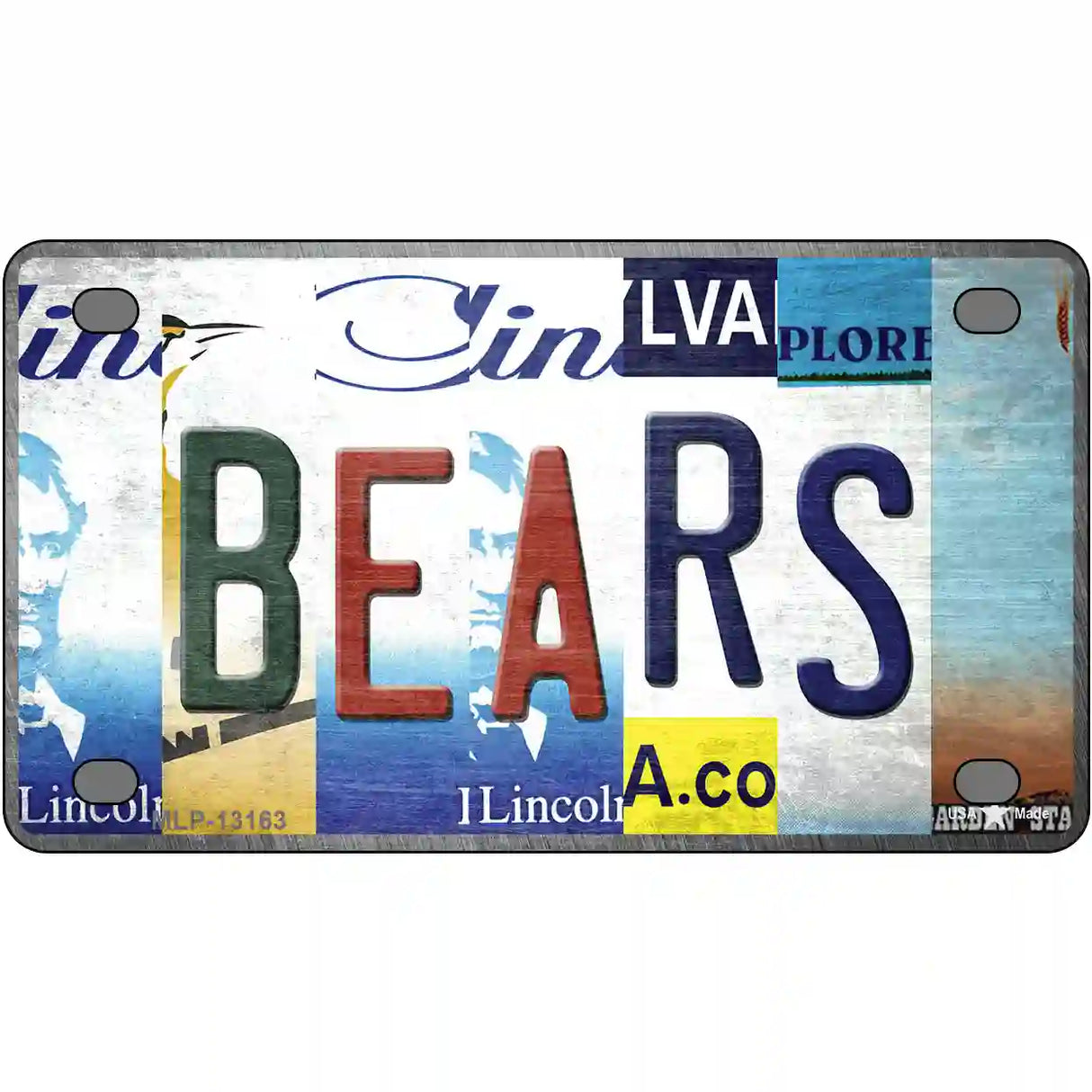 Bears Strip Art Novelty Metal License Plate Tag 4" x 2.2" (MLP)