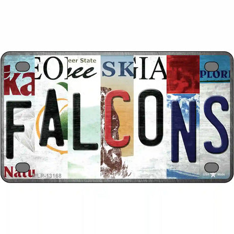 Falcons Strip Art Novelty Metal License Plate Tag 4" x 2.2" (MLP)