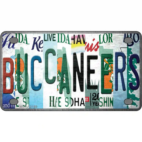 Buccaneers Strip Art Novelty Metal License Plate Tag 4" x 2.2" (MLP)