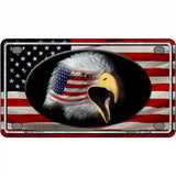 American Flag Eagle Novelty Metal License Plate 4" x 2.2" (MLP)