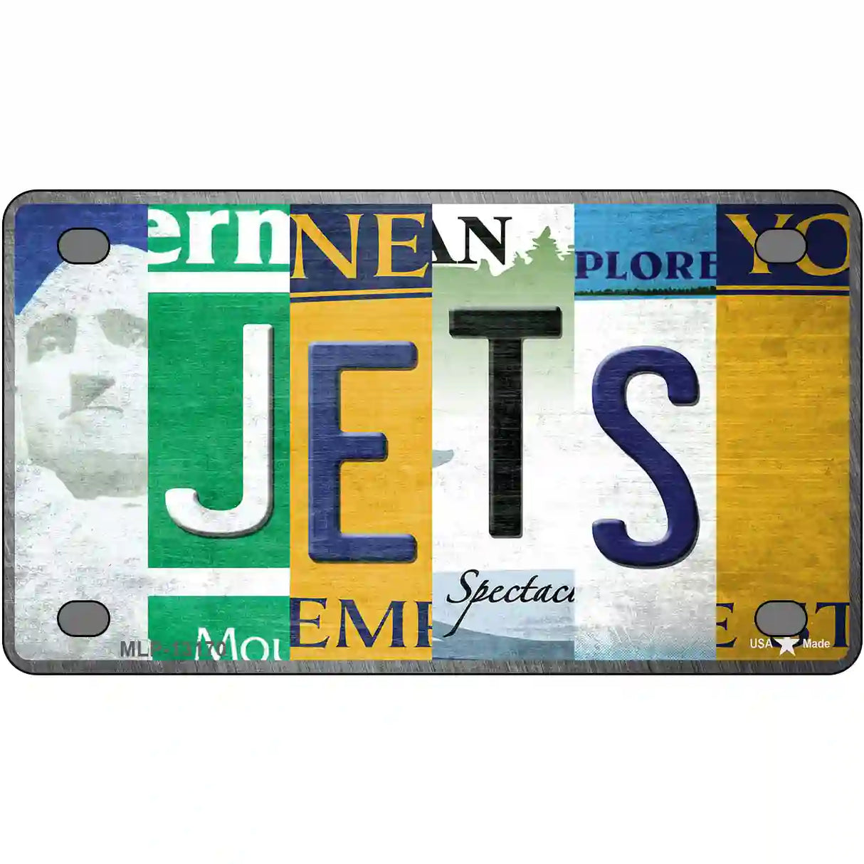 Jets Strip Art Novelty Metal License Plate Tag 4" x 2.2" (MLP)