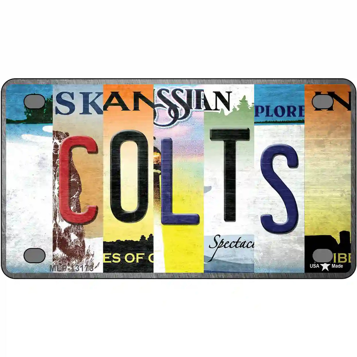 Colts Strip Art Novelty Metal License Plate Tag 4" x 2.2" (MLP)