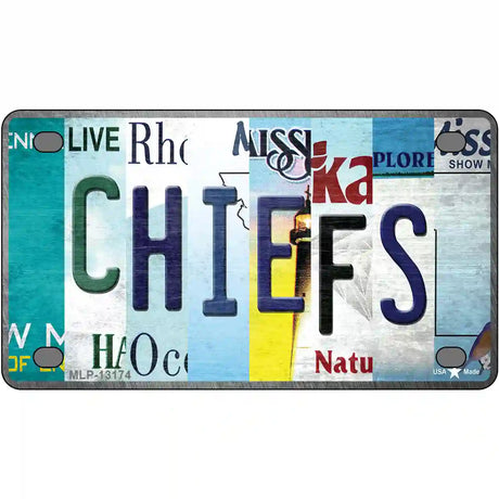 Chiefs Strip Art Novelty Metal License Plate Tag 4" x 2.2" (MLP)