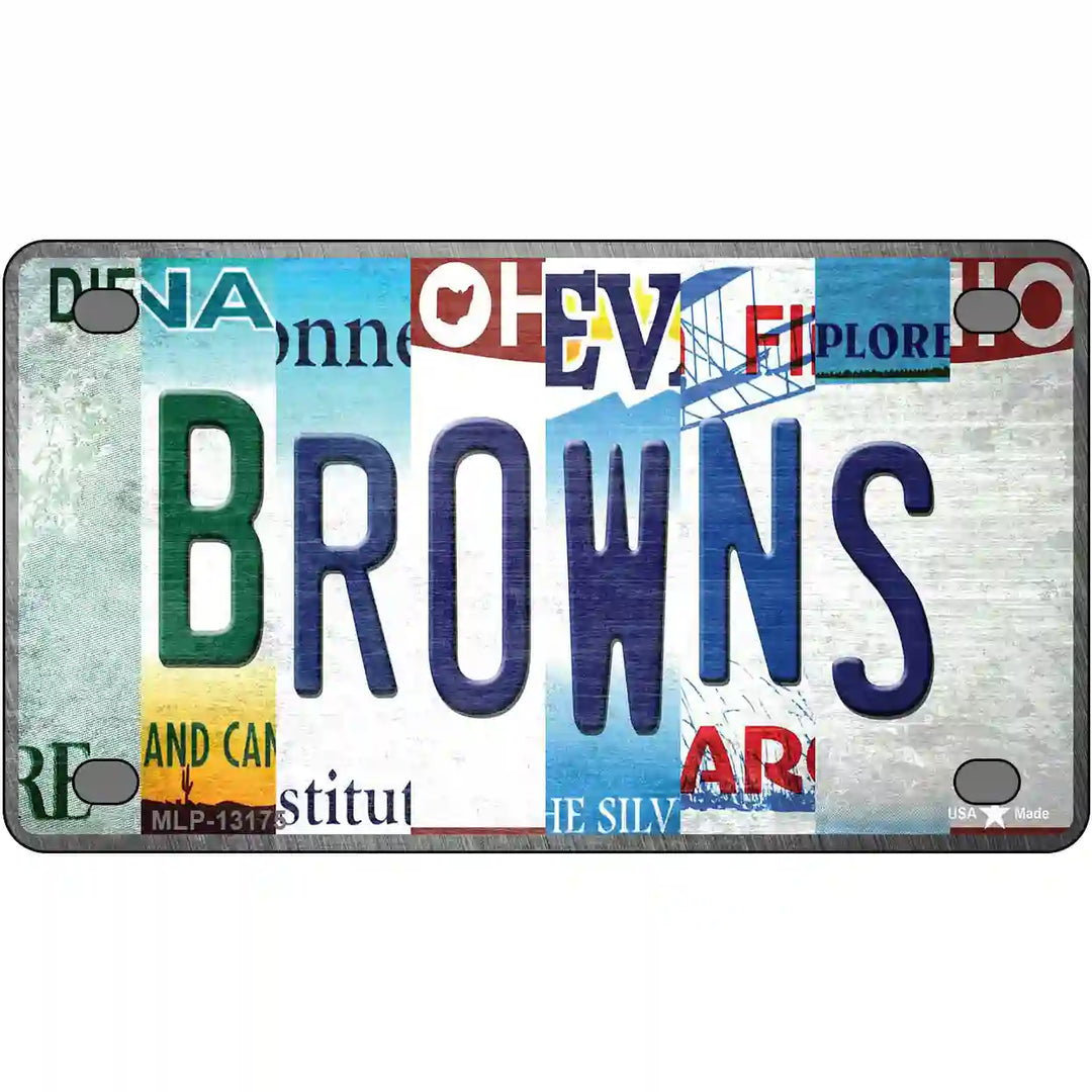 Browns Strip Art Novelty Metal License Plate Tag 4" x 2.2" (MLP)