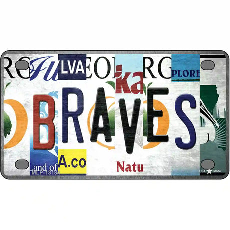 Braves Strip Art Novelty Metal License Plate Tag 4" x 2.2" (MLP)