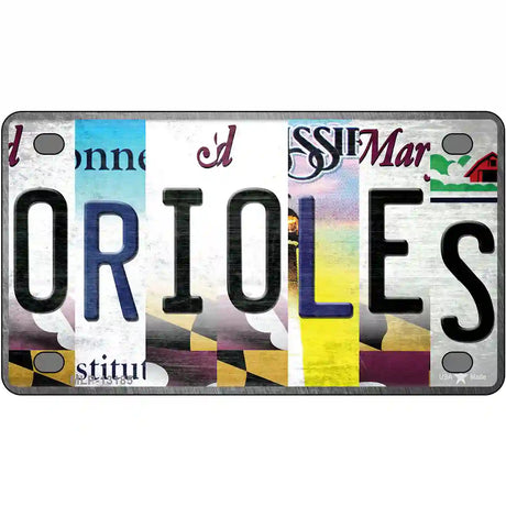 Orioles Strip Art Novelty Metal License Plate Tag 4" x 2.2" (MLP)