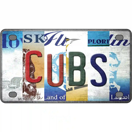 Cubs Strip Art Novelty Metal License Plate Tag 4" x 2.2" (MLP)