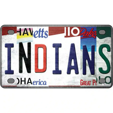 Indians Strip Art Novelty Metal License Plate Tag 4" x 2.2" (MLP)