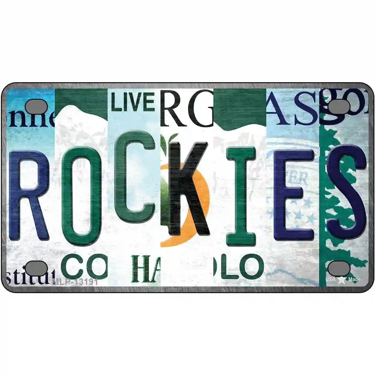 Rockies Strip Art Novelty Metal License Plate Tag 4" x 2.2" (MLP)