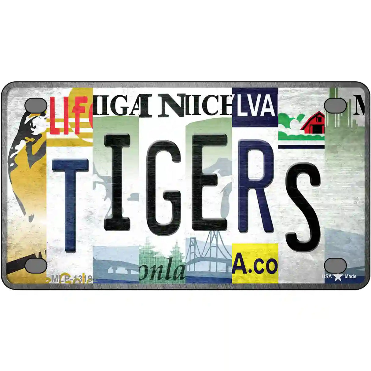 Tigers Strip Art Novelty Metal License Plate Tag 4" x 2.2" (MLP)