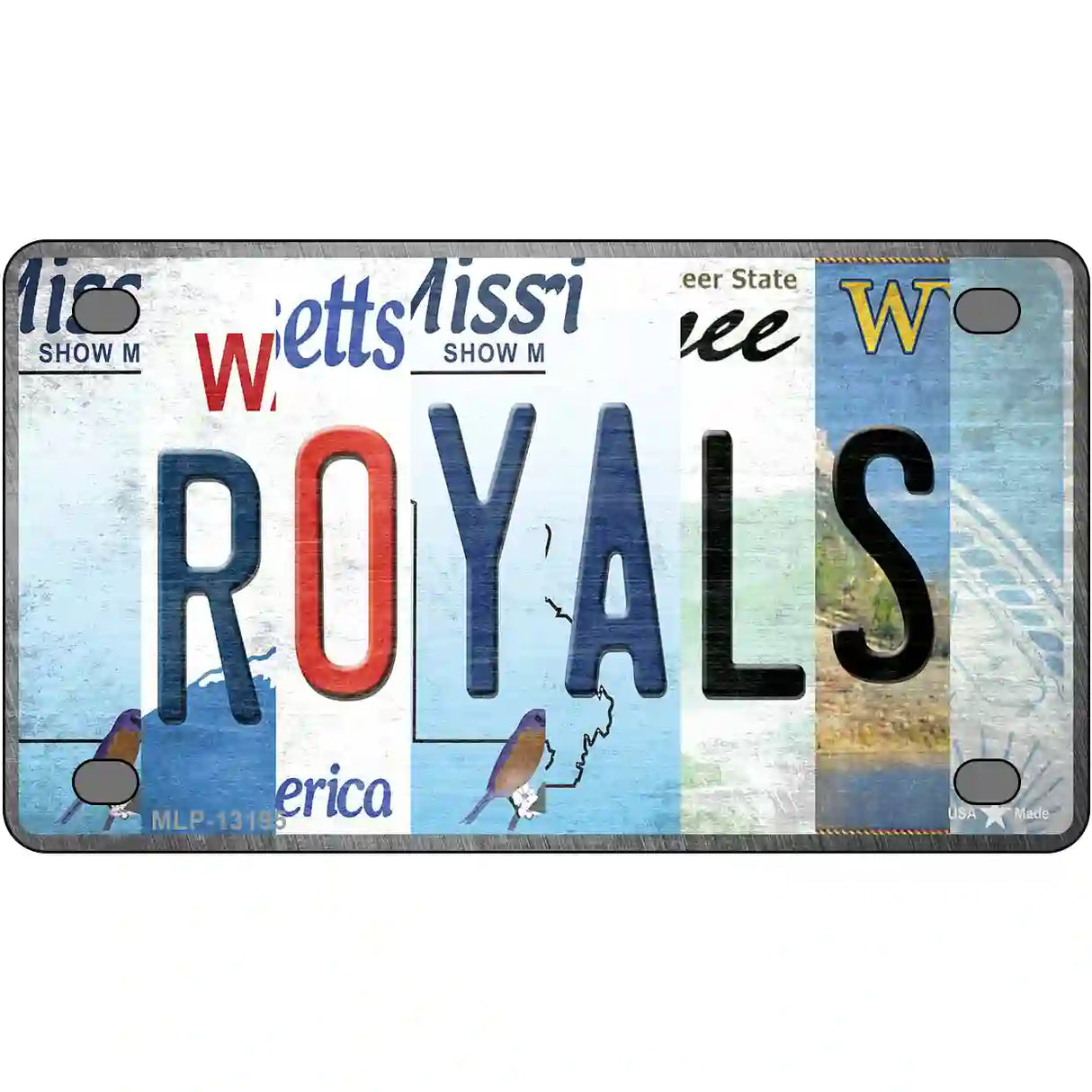 Royals Strip Art Novelty Metal License Plate Tag 4" x 2.2" (MLP)