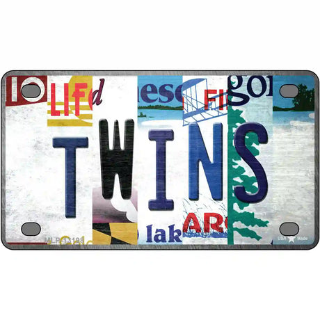 Twins Strip Art Novelty Metal License Plate Tag 4" x 2.2" (MLP)