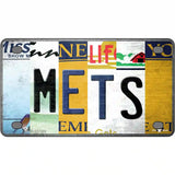 Mets Strip Art Novelty Metal License Plate Tag 4" x 2.2" (MLP)