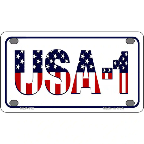 USA 1 Novelty Metal License Plate 4" x 2.2" (MLP)