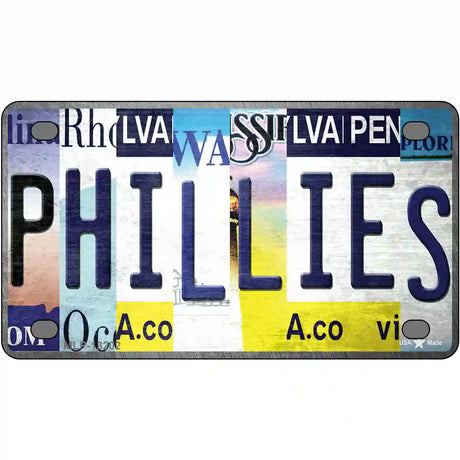 Phillies Strip Art Novelty Metal License Plate Tag 4" x 2.2" (MLP)