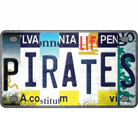 Pirates Strip Art Novelty Metal License Plate Tag 4" x 2.2" (MLP)