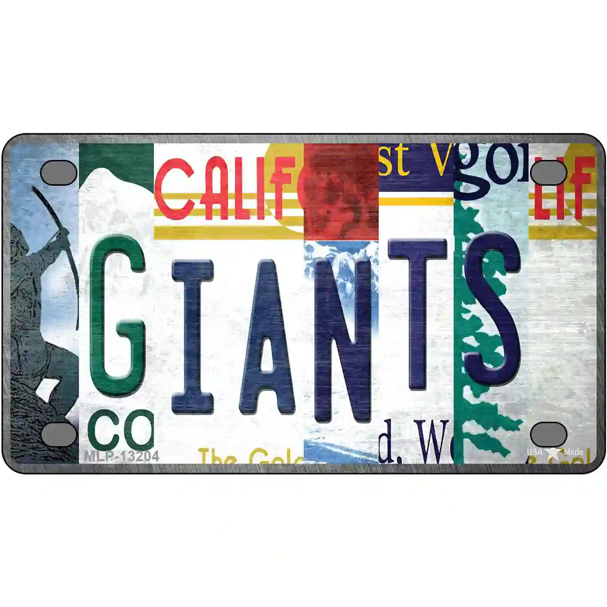 Giants Strip Art Baseball Novelty Metal License Plate Tag 4" x 2.2" (MLP)