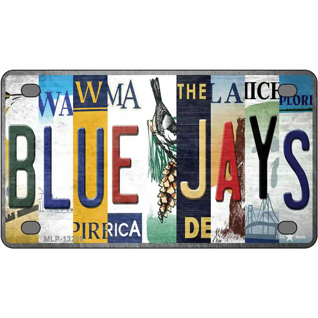 Blue Jays Strip Art Novelty Metal License Plate Tag 4" x 2.2" (MLP)