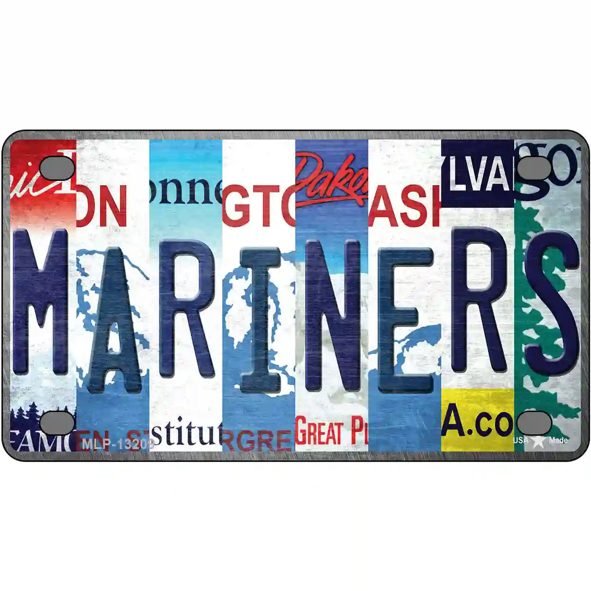 Mariners Strip Art Novelty Metal License Plate Tag 4" x 2.2" (MLP)