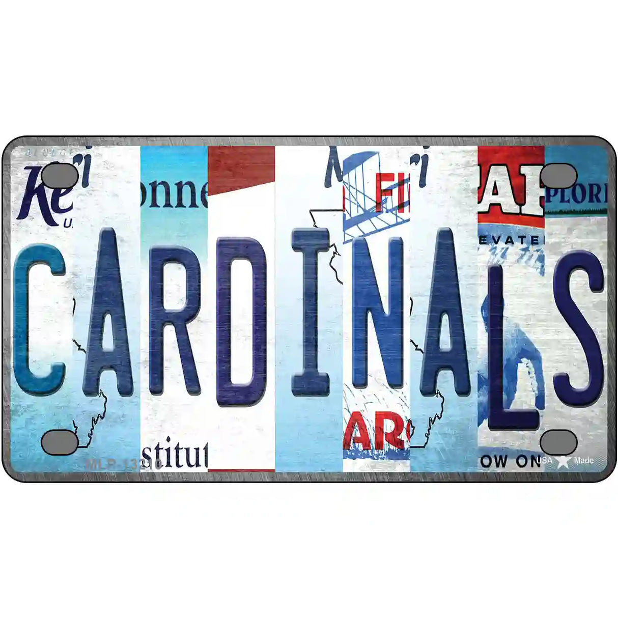 Cardinals Strip Art Baseball Novelty Metal License Plate Tag 4" x 2.2" (MLP)