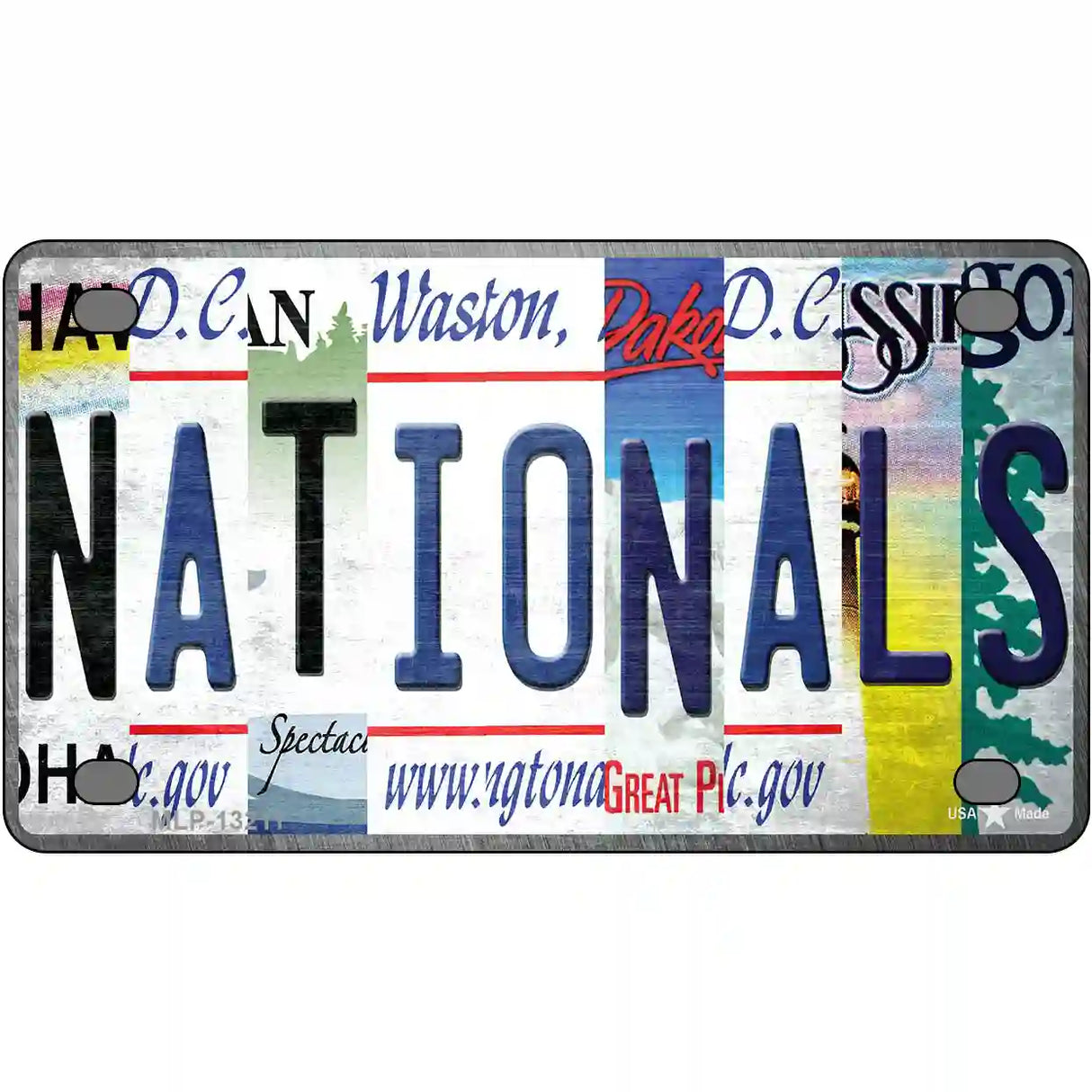 Nationals Strip Art Novelty Metal License Plate Tag 4" x 2.2" (MLP)