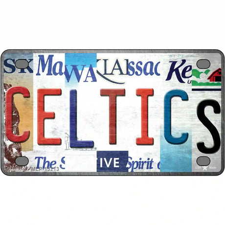 Celtics Strip Art Novelty Metal License Plate Tag 4" x 2.2" (MLP)