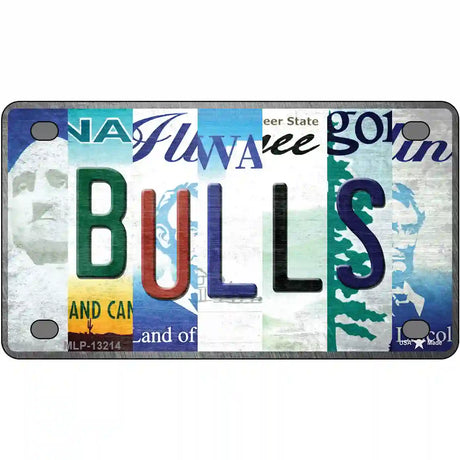 Bulls Strip Art Novelty Metal License Plate Tag 4" x 2.2" (MLP)