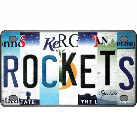 Rockets Strip Art Novelty Metal License Plate Tag 4" x 2.2" (MLP)