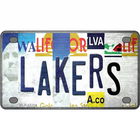 Lakers Strip Art Novelty Metal License Plate Tag 4" x 2.2" (MLP)