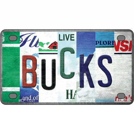 Bucks Strip Art Novelty Metal License Plate Tag 4" x 2.2" (MLP)