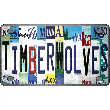 Timberwolves Strip Art Novelty Metal License Plate Tag 4" x 2.2" (MLP)