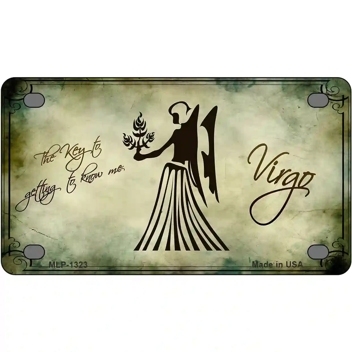 Virgo Zodiac Novelty Metal License Plate 4" x 2.2" (MLP)