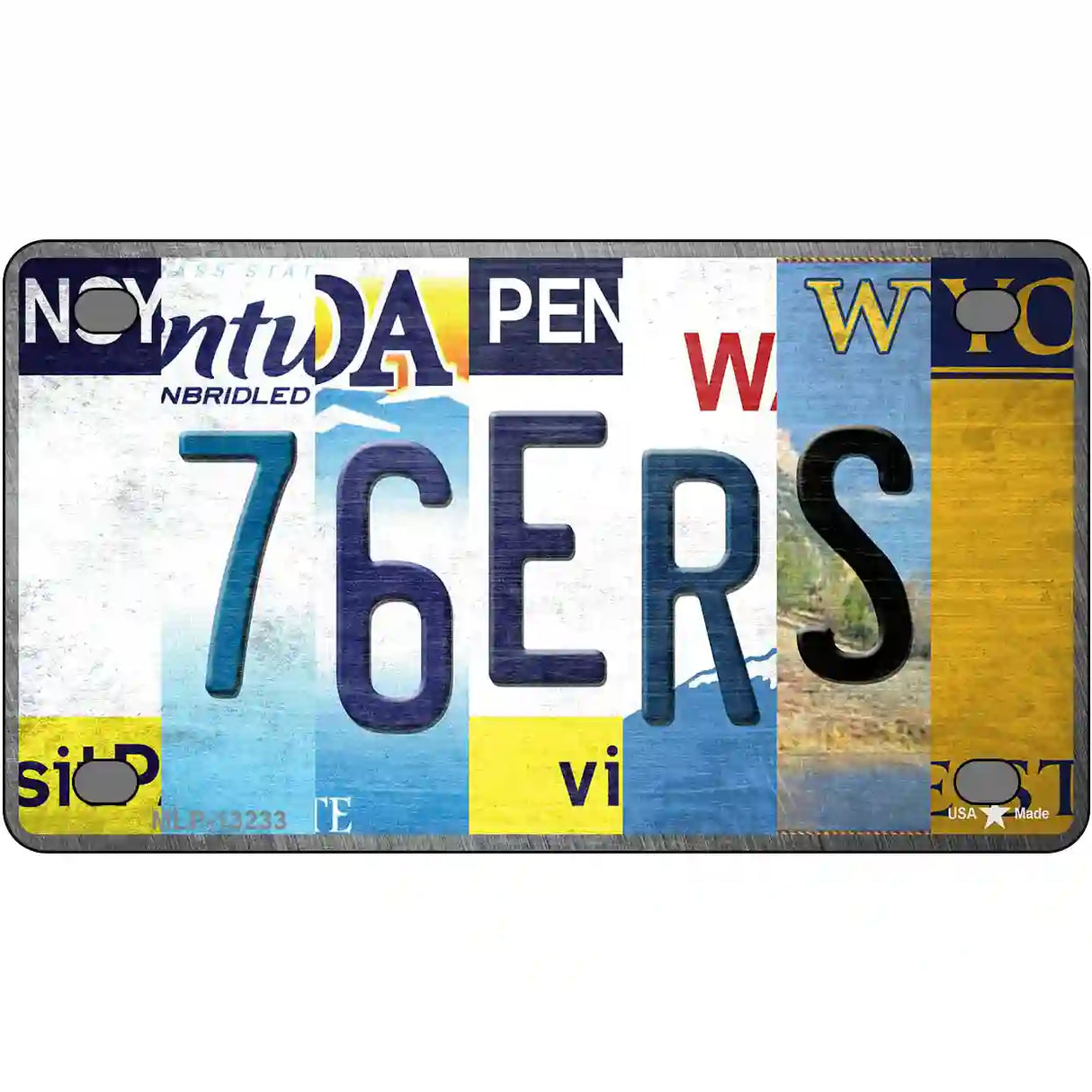 76ers Strip Art Novelty Metal License Plate Tag 4" x 2.2" (MLP)