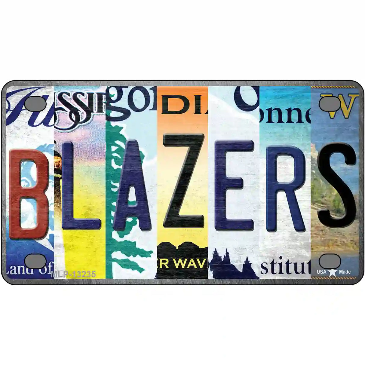 Blazers Strip Art Novelty Metal License Plate Tag 4" x 2.2" (MLP)